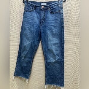 LOFT High Waist Straight Crop Denim